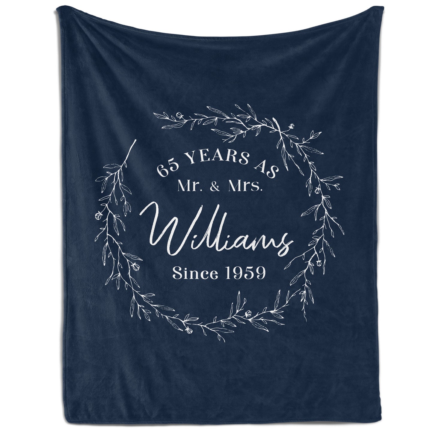 65 Years As - Personalized 65 Year Anniversary gift For Parents or Grandparents - Custom Blanket - MyMindfulGifts