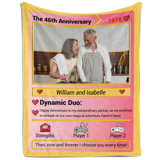 The 46th Anniversary - Personalized 46 Year Anniversary gift For Parents, Husband or Wife - Custom Blanket - MyMindfulGifts