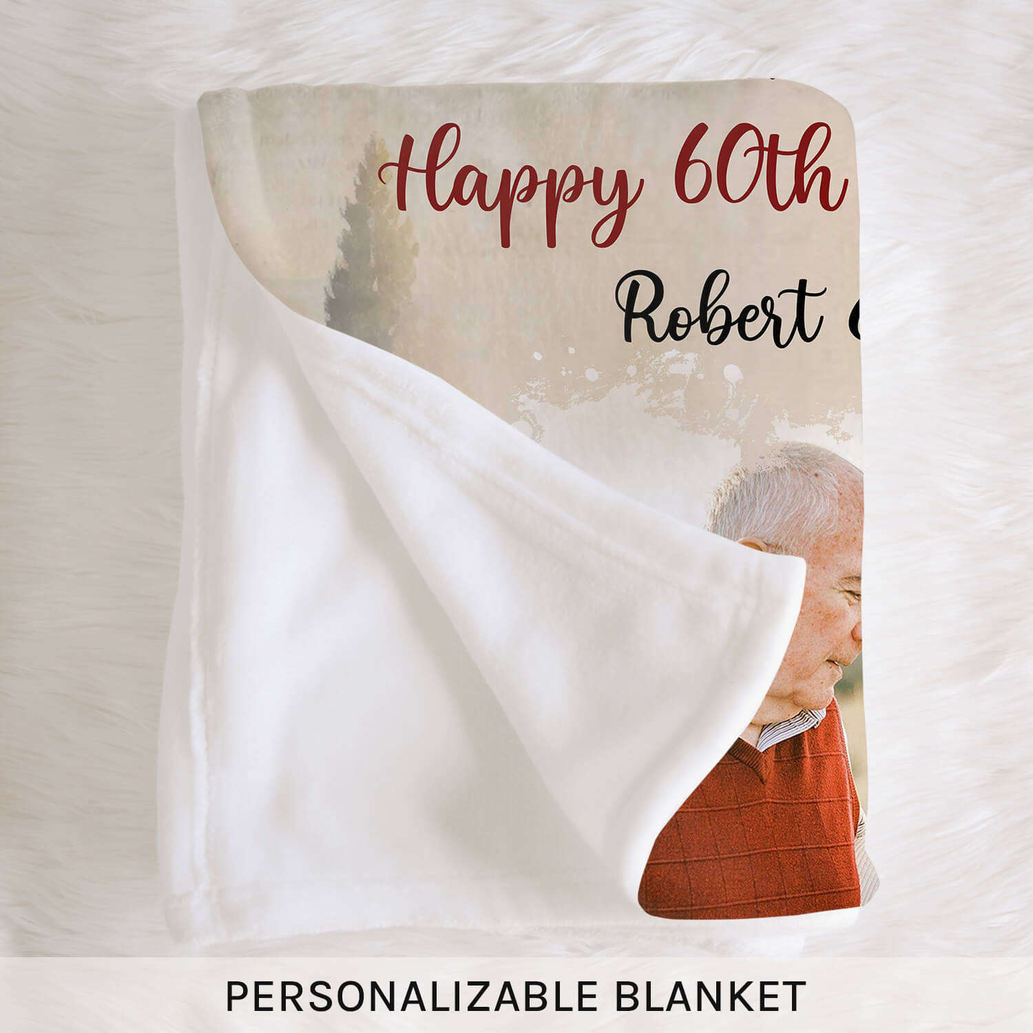 60 Years Of Love - Personalized 60 Year Anniversary gift For Parents or Grandparents - Custom Blanket - MyMindfulGifts