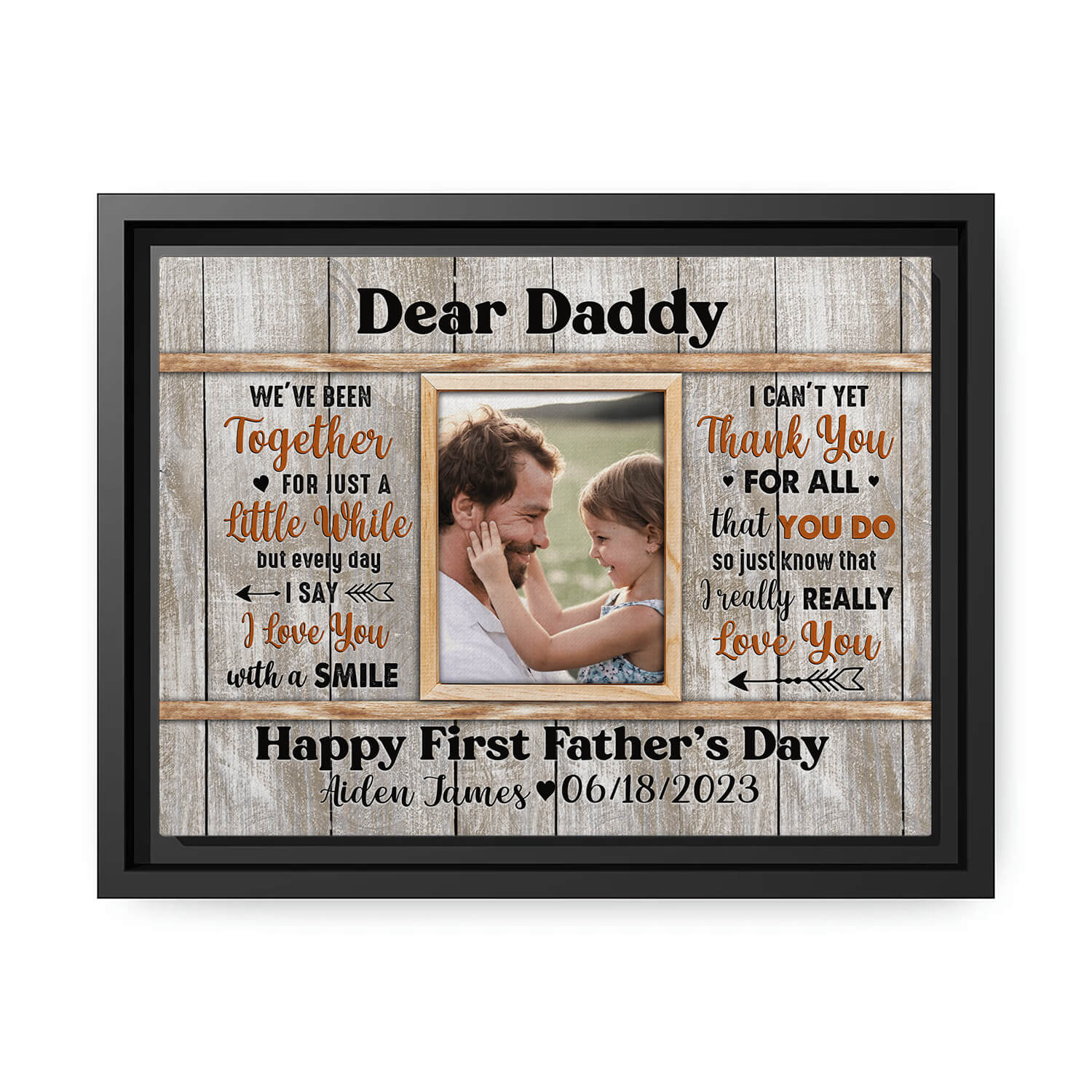 Dear Daddy - Personalized Father's Day gift for New Dad, for Dad to be - Custom Canvas Print - MyMindfulGifts