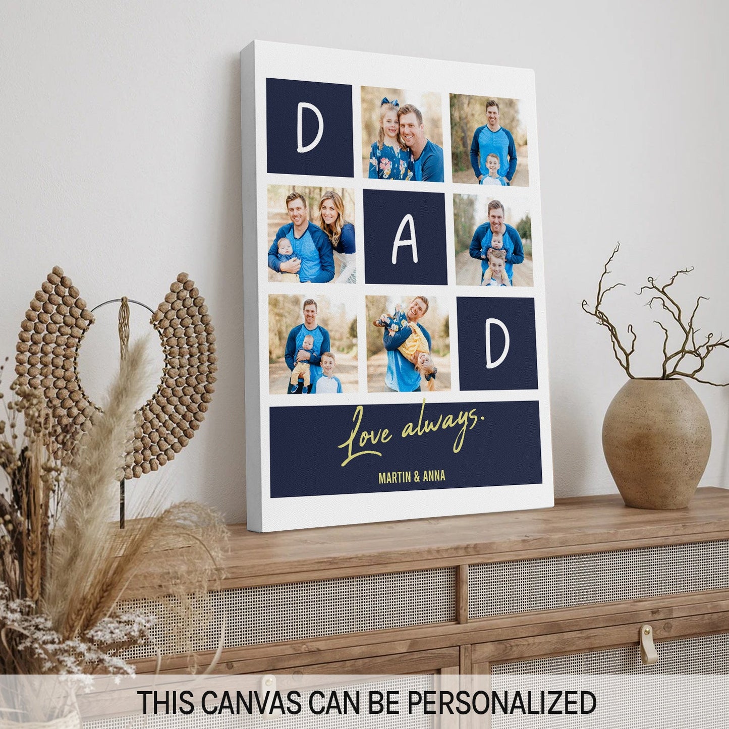 Love Always - Personalized Father's Day, Birthday, Valentine's Day or Christmas gift For Dad - Custom Canvas Print - MyMindfulGifts