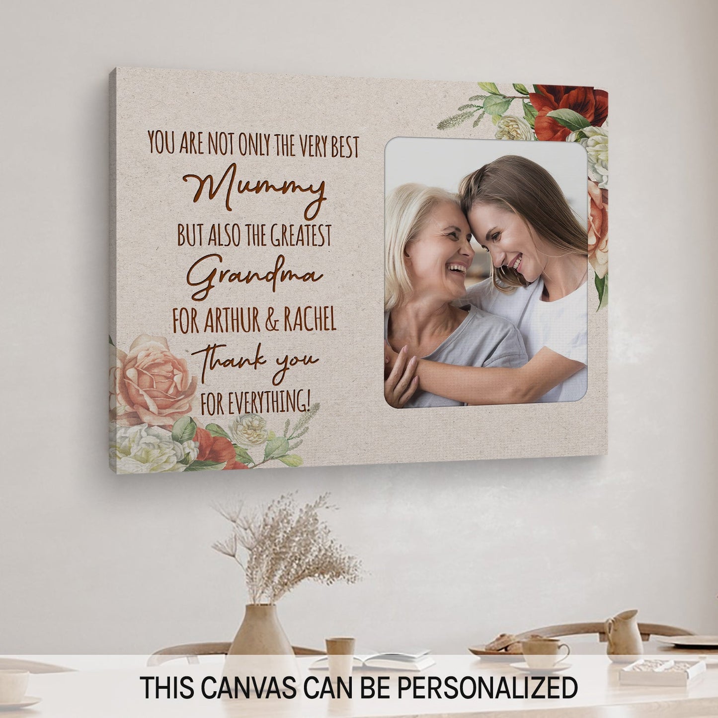 The Greatest Grandma - Personalized Mother's Day, Birthday, Valentine's Day or Christmas gift For Grandma - Custom Canvas Print - MyMindfulGifts