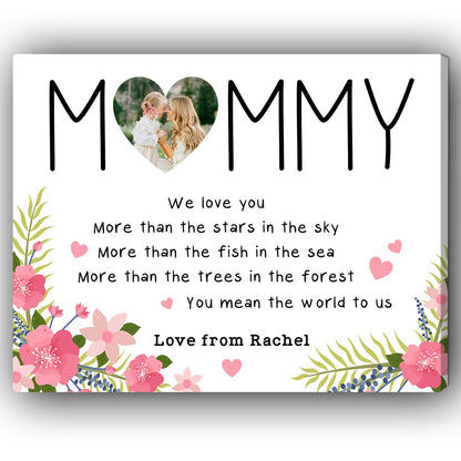 Mommy - Personalized Mother's Day, Birthday, Valentine's Day or Christmas gift For Mom - Custom Canvas Print - MyMindfulGifts