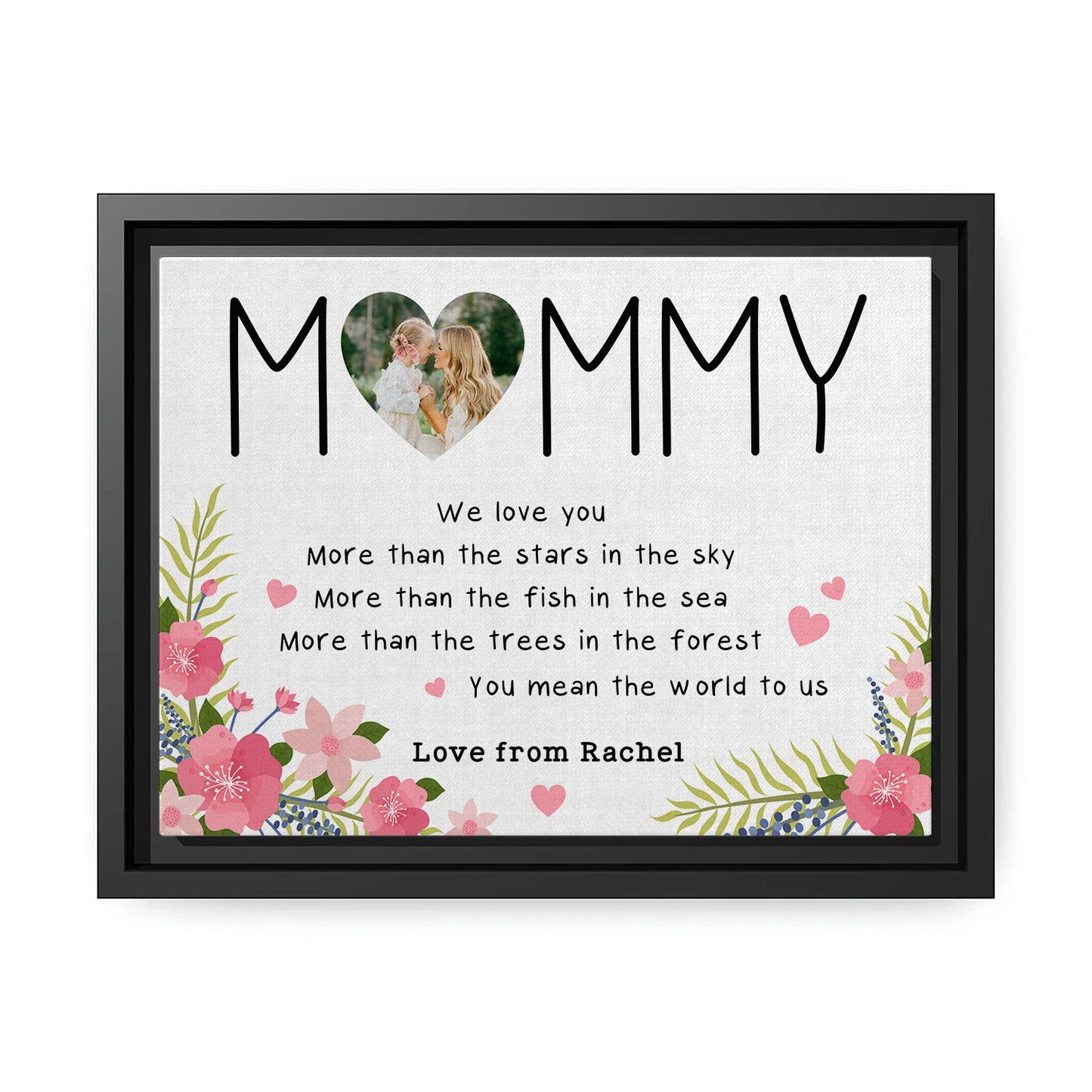 Mommy - Personalized Mother's Day, Birthday, Valentine's Day or Christmas gift For Mom - Custom Canvas Print - MyMindfulGifts