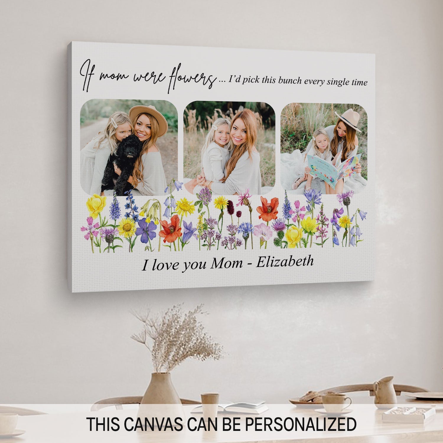 If Mom Were Flowers - Personalized Mother's Day, Birthday, Valentine's Day or Christmas gift For Mom - Custom Canvas Print - MyMindfulGifts