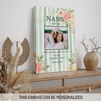 Nana - Personalized Mother's Day, Birthday, Valentine's Day or Christmas gift For Grandma - Custom Canvas Print - MyMindfulGifts