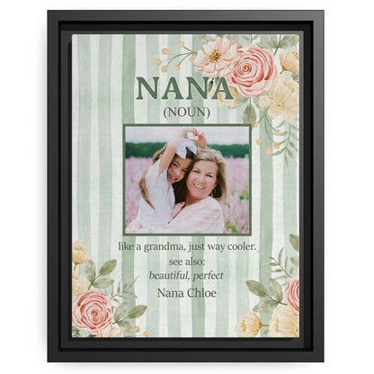 Nana - Personalized Mother's Day, Birthday, Valentine's Day or Christmas gift For Grandma - Custom Canvas Print - MyMindfulGifts