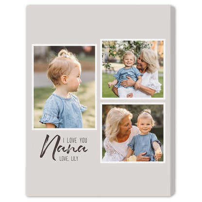 I Love You Nana - Personalized Mother's Day, Birthday, Valentine's Day or Christmas gift For Grandma - Custom Canvas Print - MyMindfulGifts