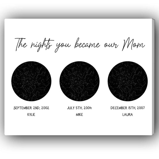 The Nights You Became Our Mom - Personalized  gift For Mom - Custom Canvas Print - MyMindfulGifts