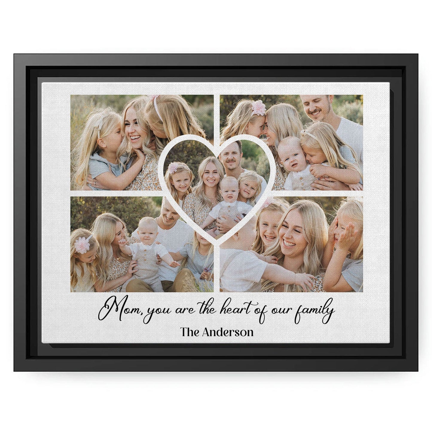 Custom Canvas Print - Mom You Are The Heart Of Our Family - MyMindfulGifts