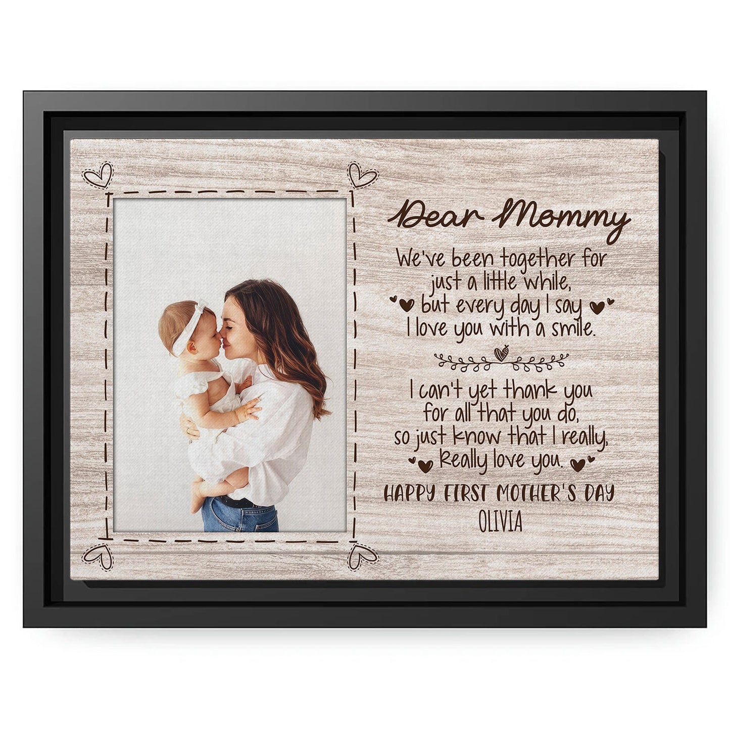 Dear Mommy - Personalized First Mother's Day gift  - Custom Canvas Print - MyMindfulGifts