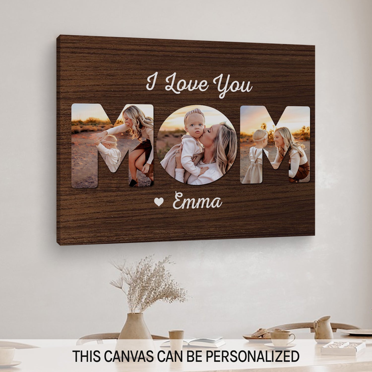 I Love You Mom - Personalized  gift For Mom - Custom Canvas Print - MyMindfulGifts