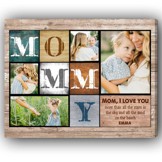 Mommy I Love You - Personalized  gift For Mom - Custom Canvas Print - MyMindfulGifts