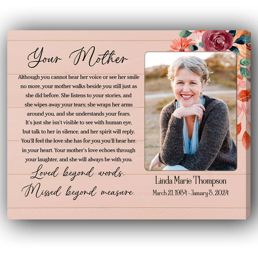 Your Mother - Personalized Memorial gift For Loss Of Mother - Custom Canvas Print - MyMindfulGifts