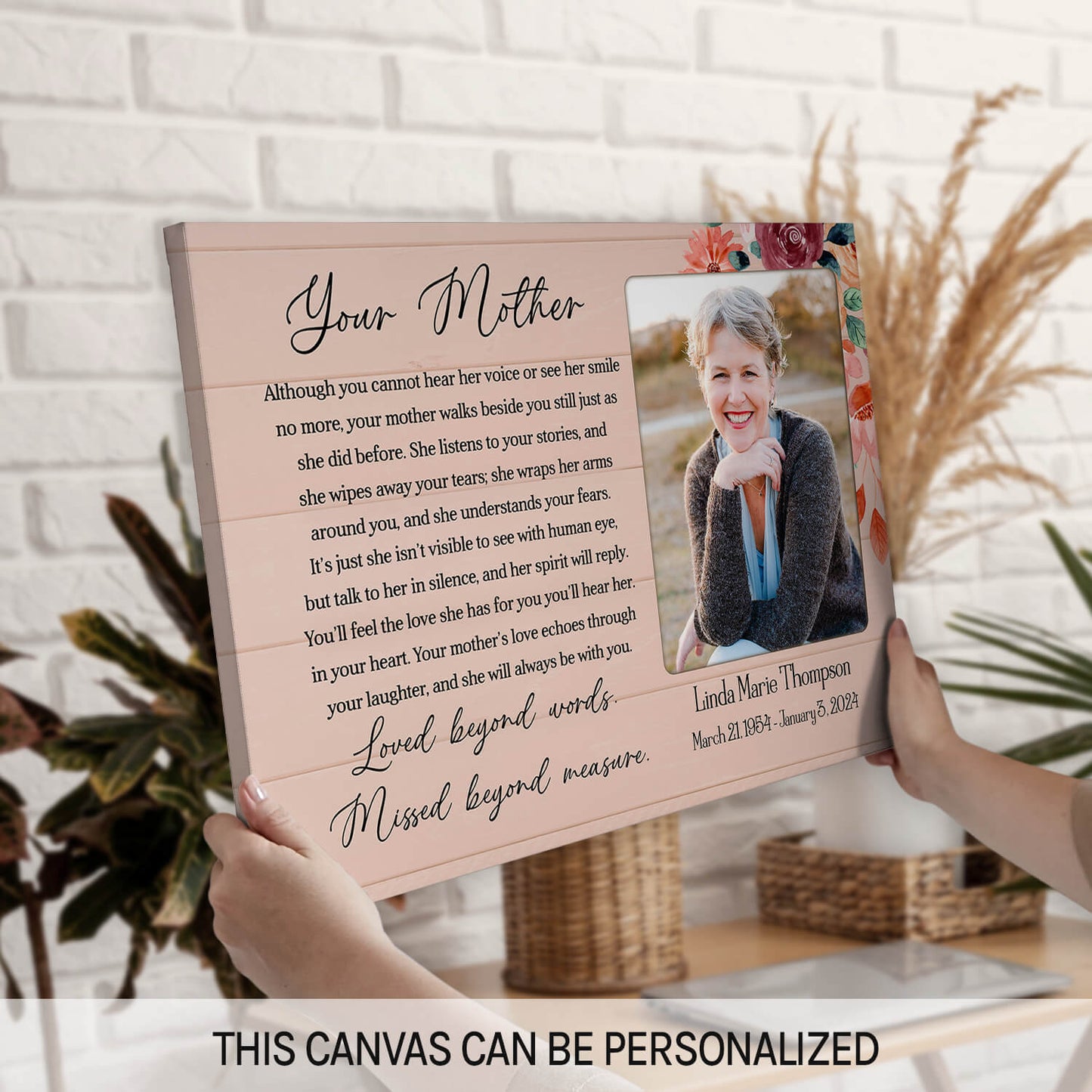 Your Mother - Personalized Memorial gift For Loss Of Mother - Custom Canvas Print - MyMindfulGifts