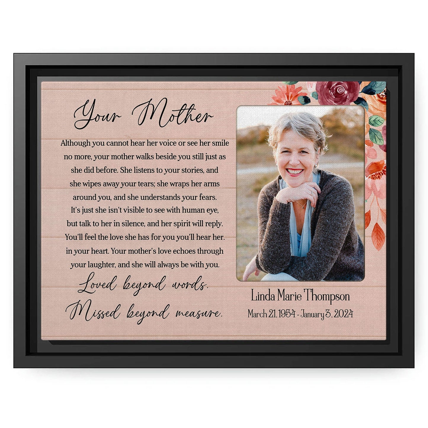 Your Mother - Personalized Memorial gift For Loss Of Mother - Custom Canvas Print - MyMindfulGifts