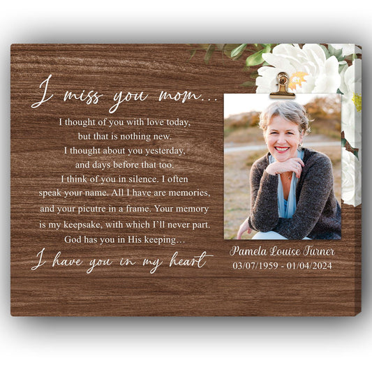 I Have You In My Heart - Personalized Memorial gift For Loss Of Mother - Custom Canvas Print - MyMindfulGifts