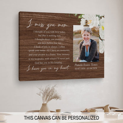 I Have You In My Heart - Personalized Memorial gift For Loss Of Mother - Custom Canvas Print - MyMindfulGifts