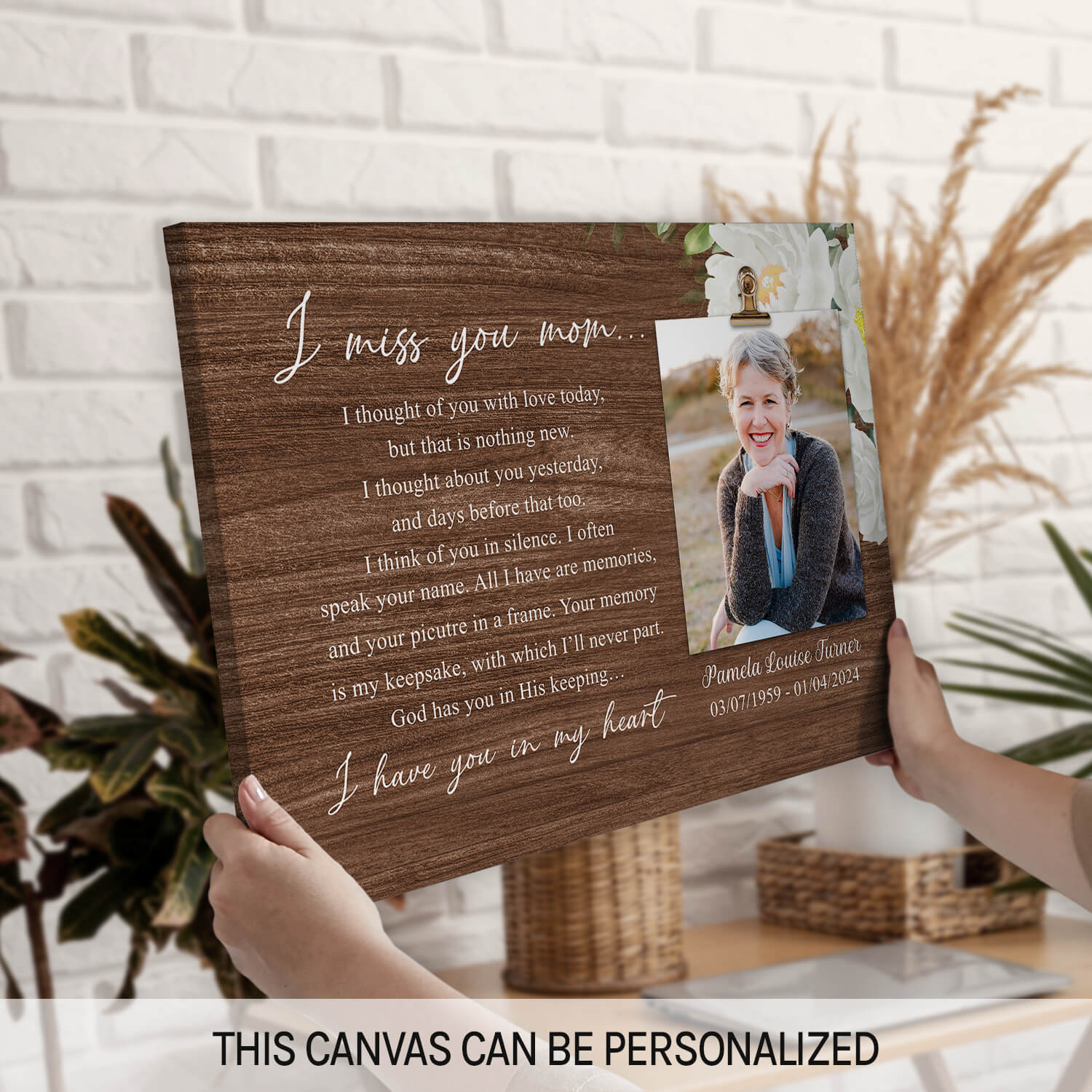 I Have You In My Heart - Personalized Memorial gift For Loss Of Mother - Custom Canvas Print - MyMindfulGifts