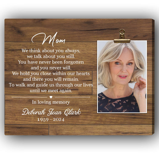 Mom We Think About You Always - Personalized Memorial gift For Loss Of Mother - Custom Canvas Print - MyMindfulGifts