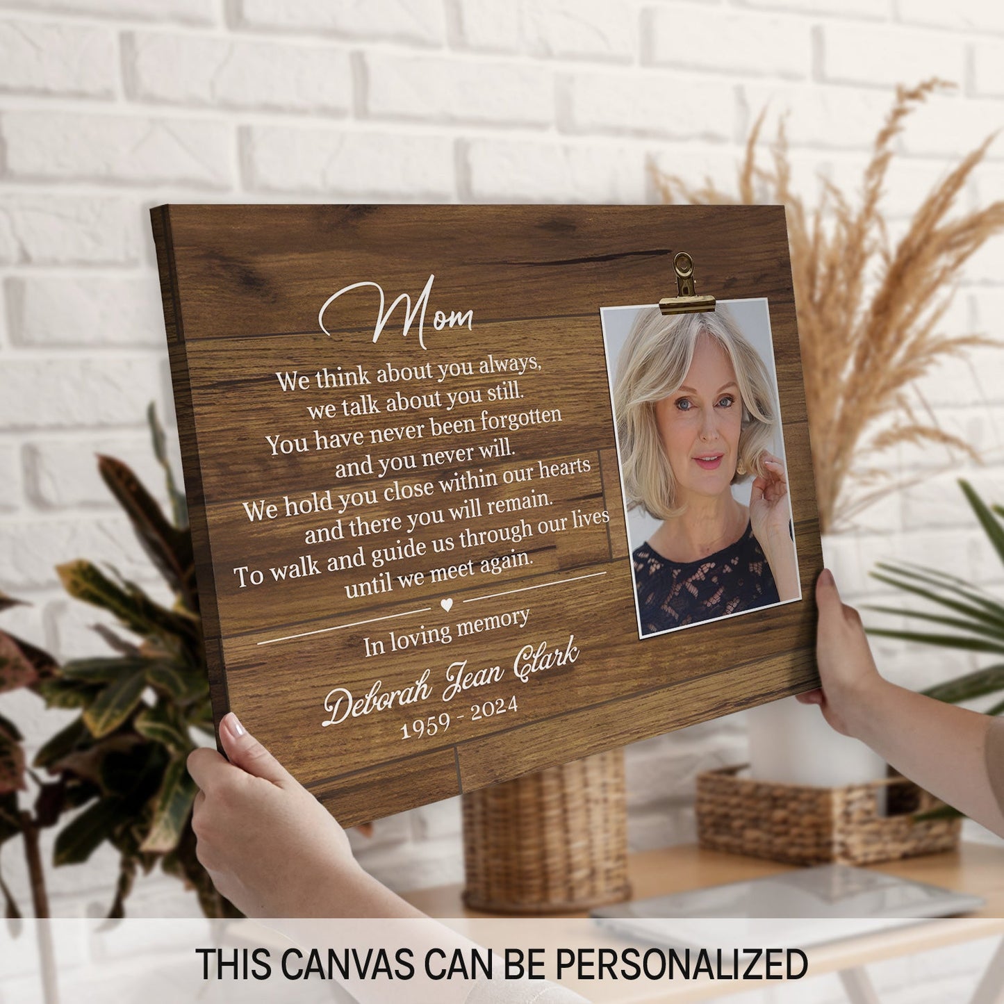 Mom We Think About You Always - Personalized Memorial gift For Loss Of Mother - Custom Canvas Print - MyMindfulGifts