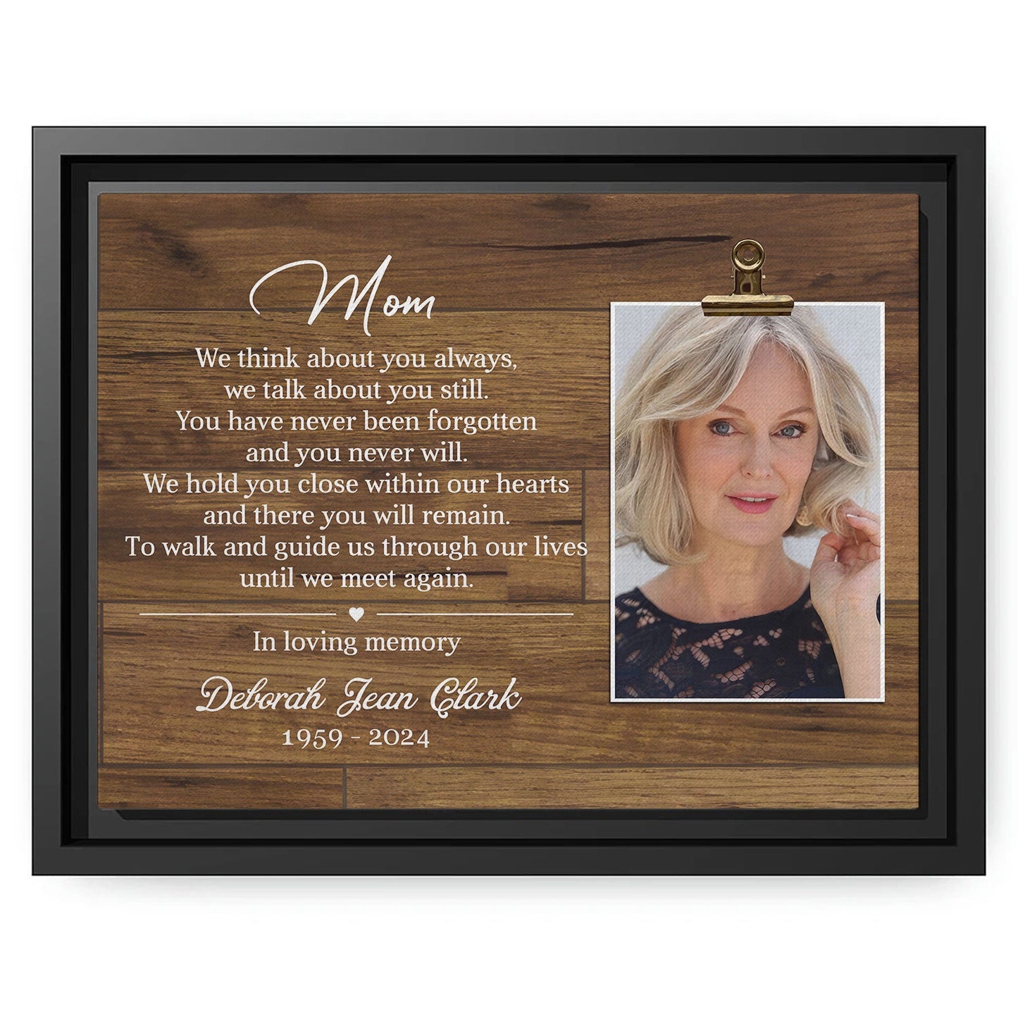 Mom We Think About You Always - Personalized Memorial gift For Loss Of Mother - Custom Canvas Print - MyMindfulGifts