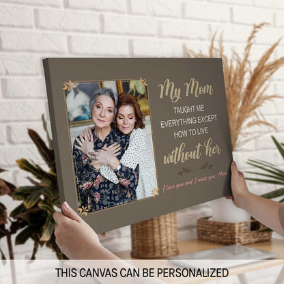 My Mom Taught Me Everything - Personalized Memorial gift For Loss Of Mother - Custom Canvas Print - MyMindfulGifts