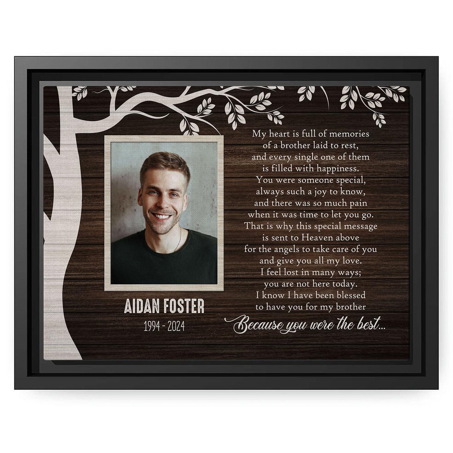 Blessed To Have You For My Brother - Personalized Memorial gift For Loss Of Brother - Custom Canvas Print - MyMindfulGifts