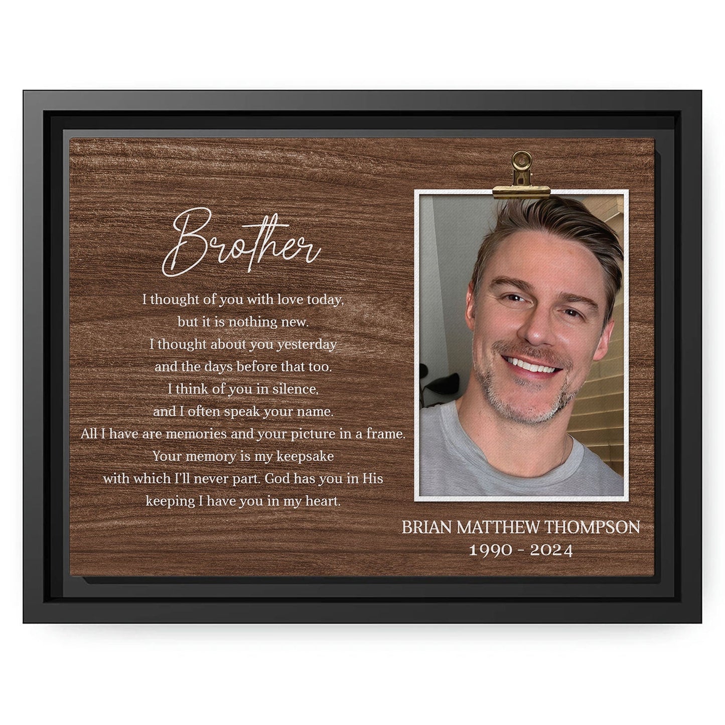 I Have You In My Heart - Personalized Memorial gift For Loss Of Brother - Custom Canvas Print - MyMindfulGifts