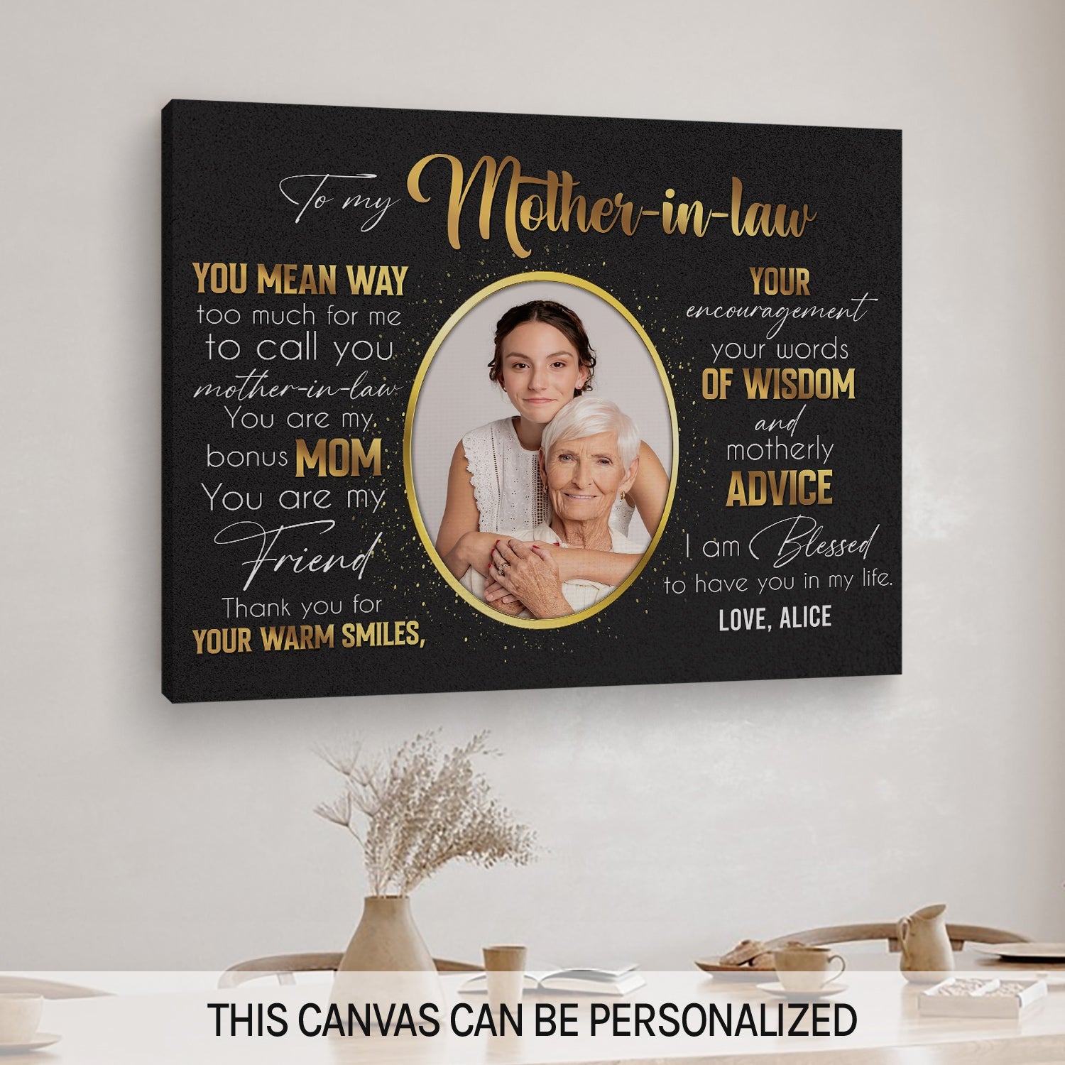 To My Mother In Law - Personalized  gift For Mother In Law From Daughter In Law - Custom Canvas Print - MyMindfulGifts