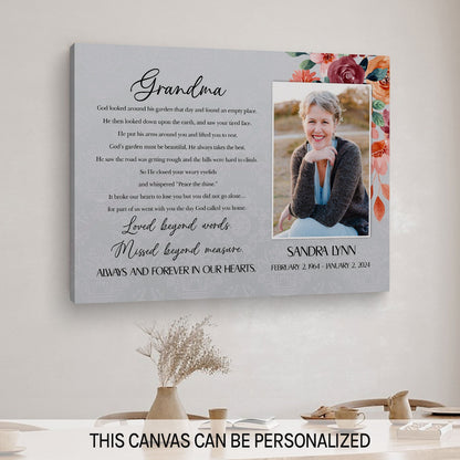 Grandma - Personalized Memorial gift For Loss Of Grandma - Custom Canvas Print - MyMindfulGifts