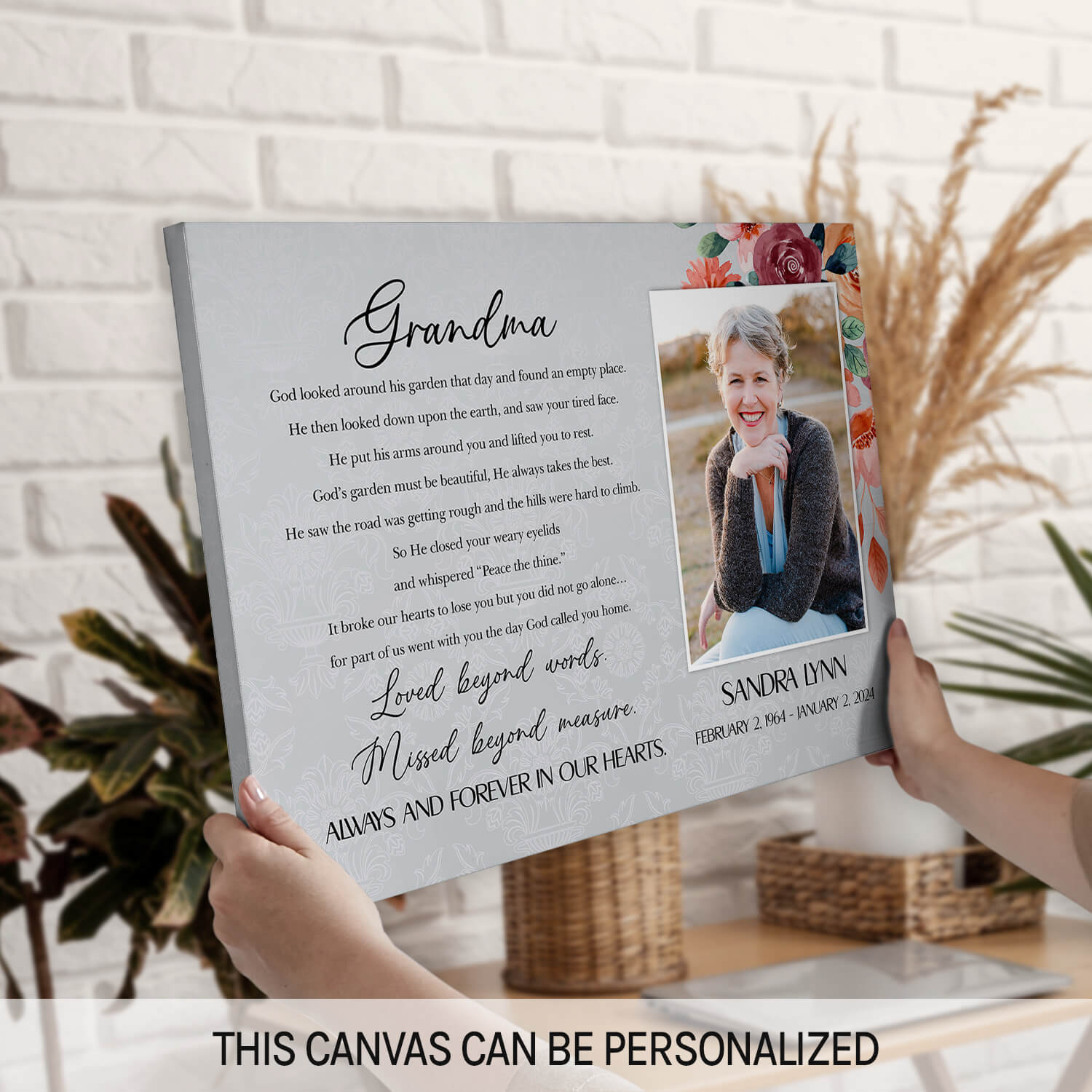 Grandma - Personalized Memorial gift For Loss Of Grandma - Custom Canvas Print - MyMindfulGifts