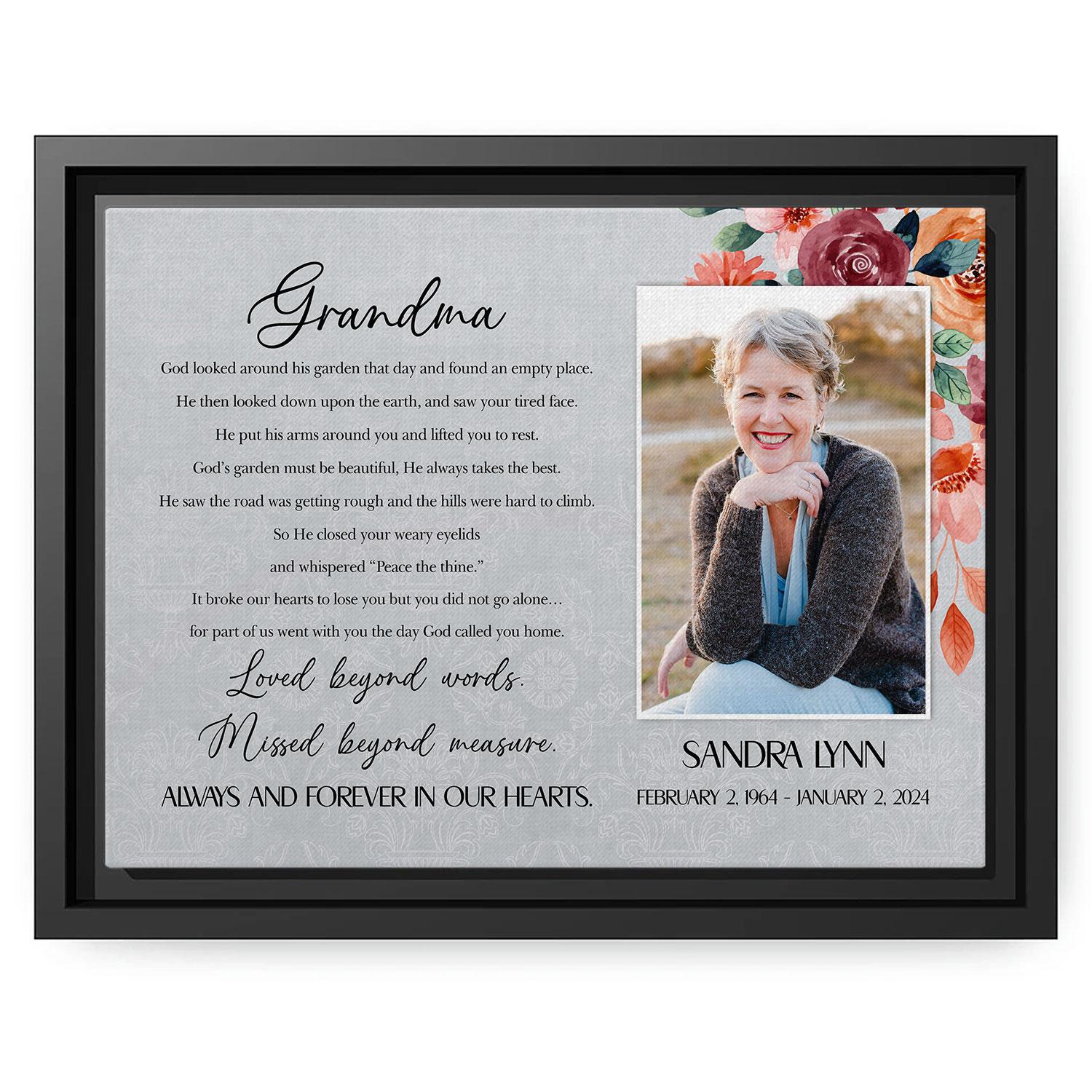 Grandma - Personalized Memorial gift For Loss Of Grandma - Custom Canvas Print - MyMindfulGifts