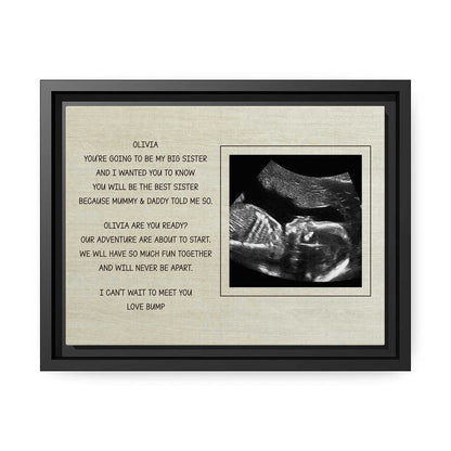You're Going To Be My Big Sister - Personalized Pregnancy Announcement gift For Big Sister To Be From Bump - Custom Canvas Print - MyMindfulGifts