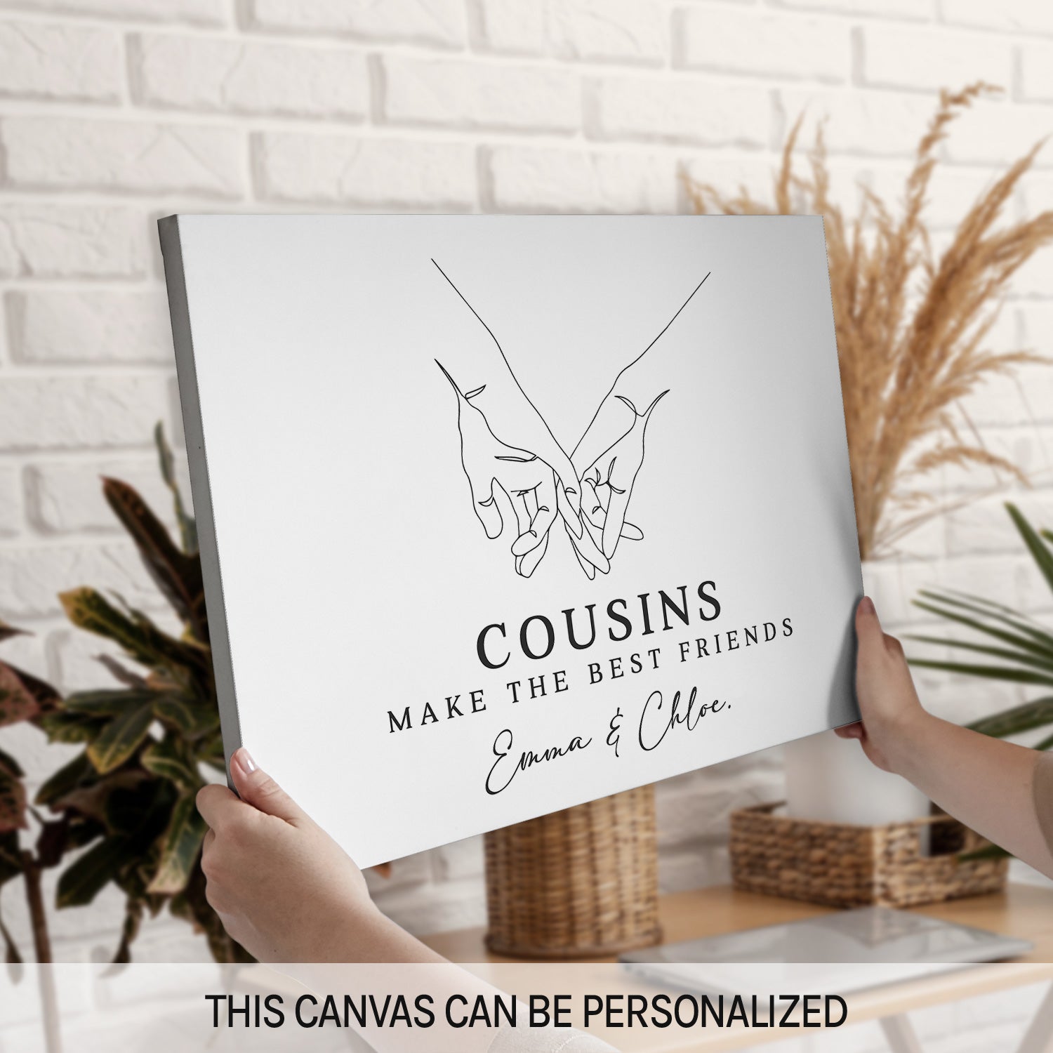 Cousins Make The Best Friend - Personalized  gift For Cousin - Custom Canvas Print - MyMindfulGifts