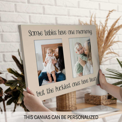 Two Mommies Photo Gift - Personalized  gift For Lesbian Mom - Custom Canvas Print - MyMindfulGifts