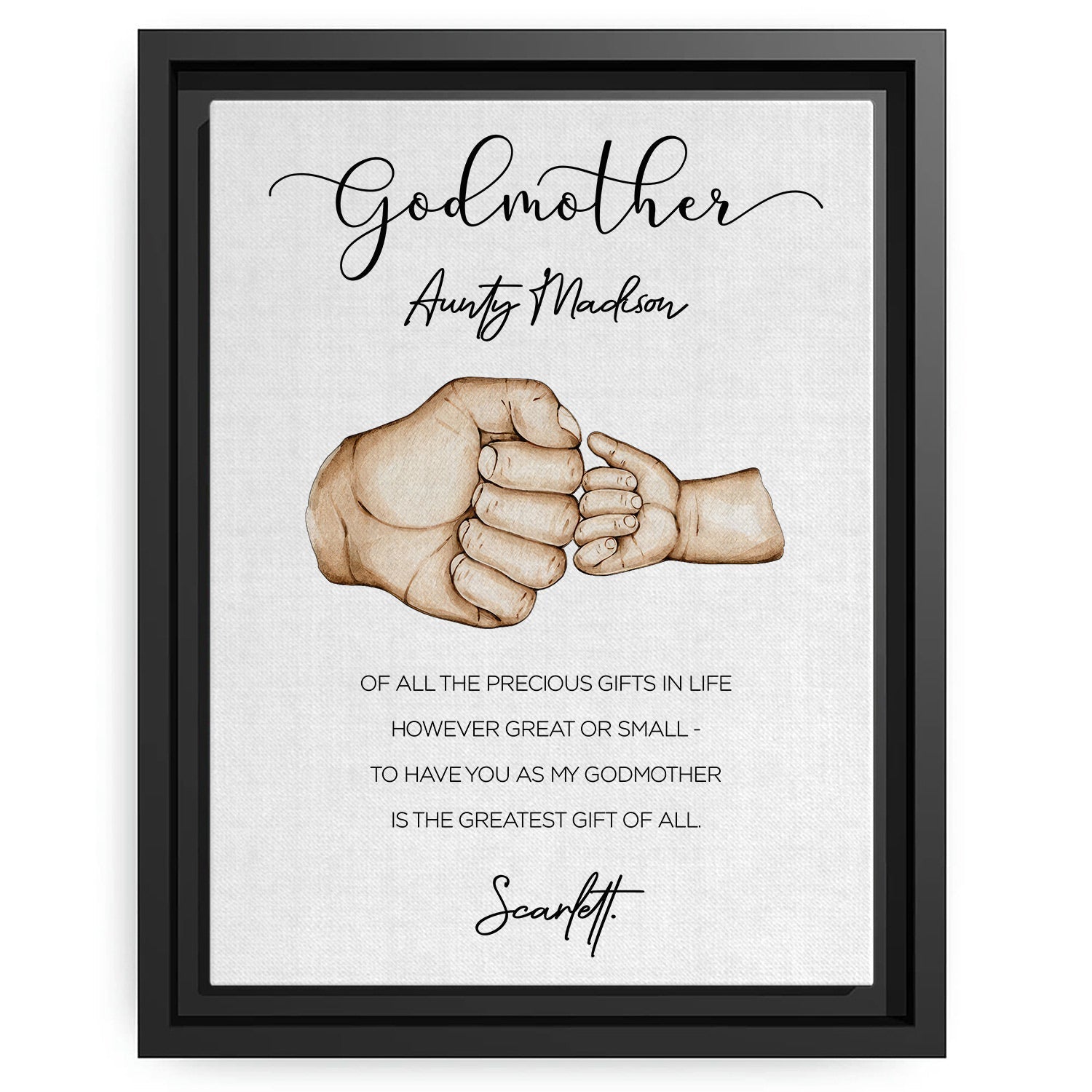 Godmother - Personalized  gift For Godmother - Custom Canvas Print - MyMindfulGifts