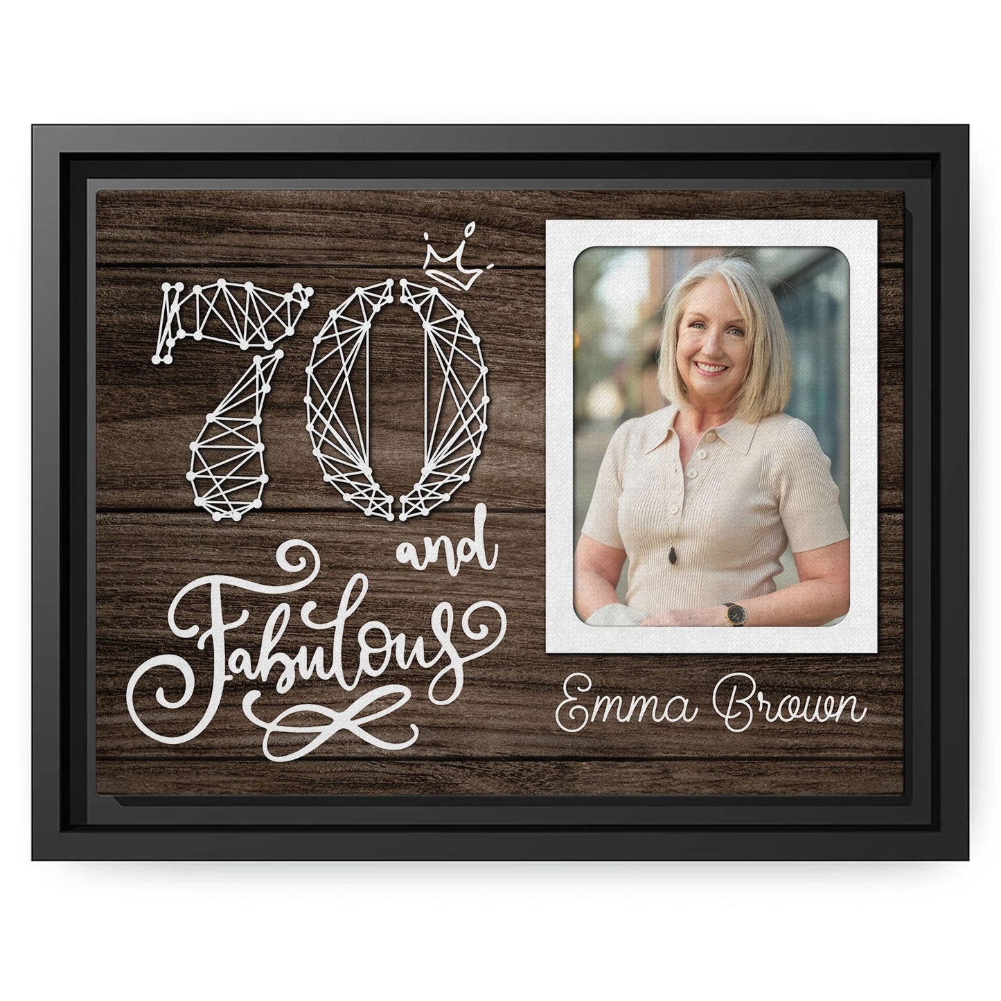 70 And Fabulous - Personalized 70th Birthday gift For 70 Year Old - Custom Canvas Print - MyMindfulGifts