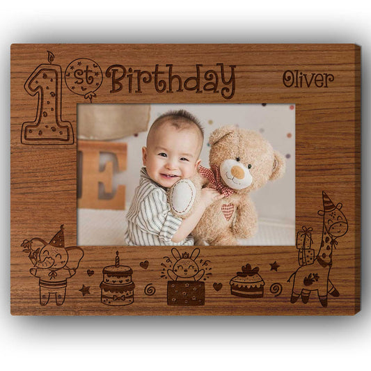 First Birthday - Personalized 1st Birthday gift For Baby - Custom Canvas Print - MyMindfulGifts