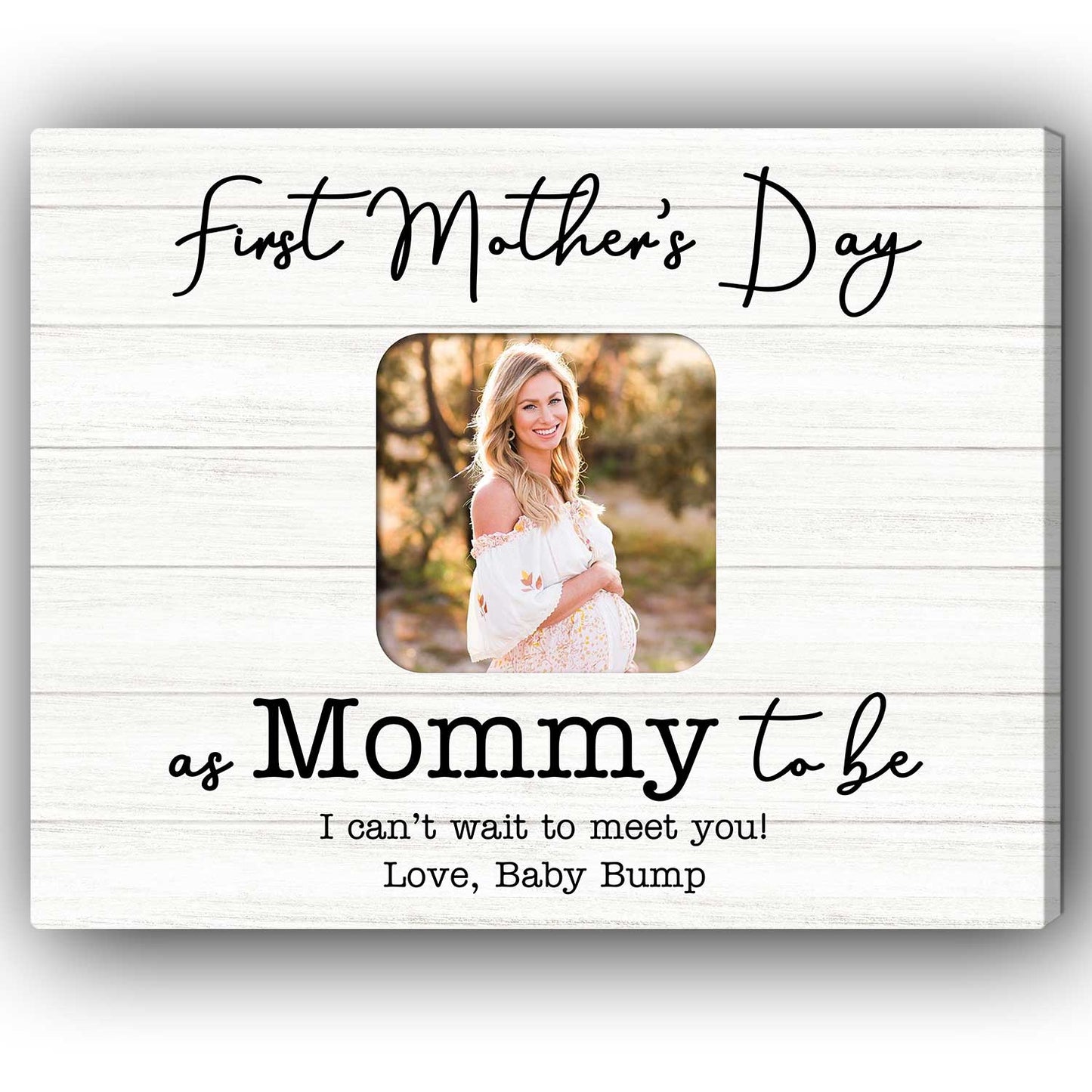 First Mother's Day As Mommy To Be - Personalized First Mother's Day gift For Mom To Be - Custom Canvas Print - MyMindfulGifts