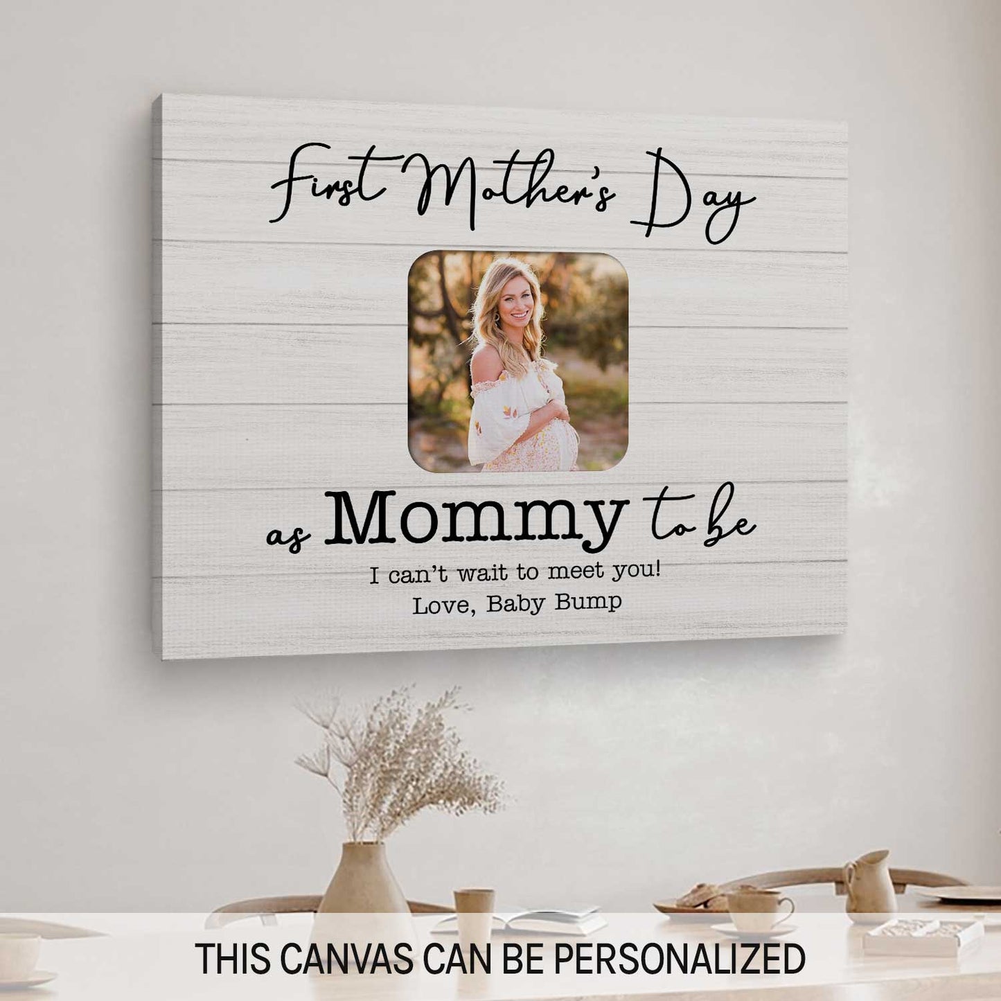 First Mother's Day As Mommy To Be - Personalized First Mother's Day gift For Mom To Be - Custom Canvas Print - MyMindfulGifts