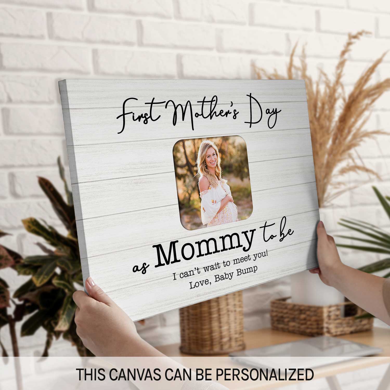 First Mother's Day As Mommy To Be - Personalized First Mother's Day gift For Mom To Be - Custom Canvas Print - MyMindfulGifts