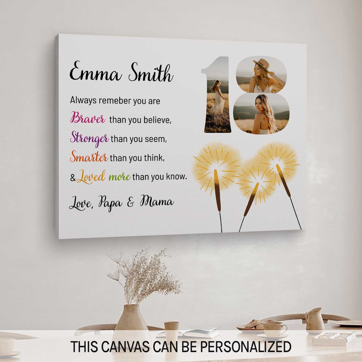 You Are - Personalized 18th Birthday gift For 18 Year Old - Custom Canvas Print - MyMindfulGifts