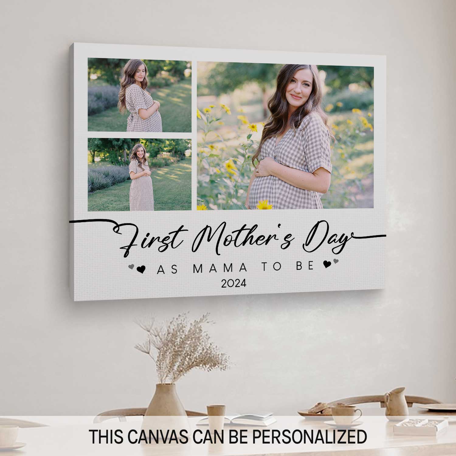 First Mother's Day As Mama To Be - Personalized First Mother's Day gift For Mom To Be - Custom Canvas Print - MyMindfulGifts