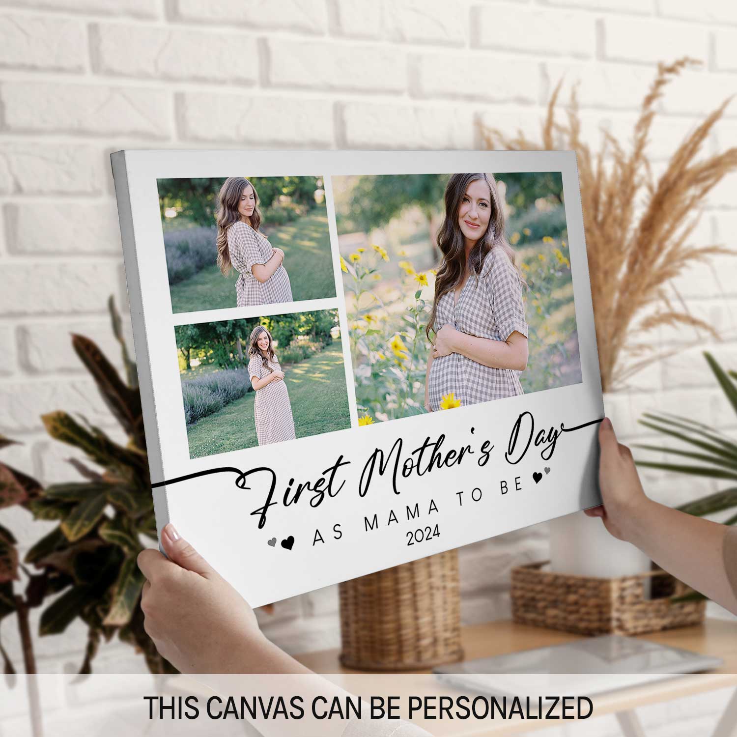 First Mother's Day As Mama To Be - Personalized First Mother's Day gift For Mom To Be - Custom Canvas Print - MyMindfulGifts