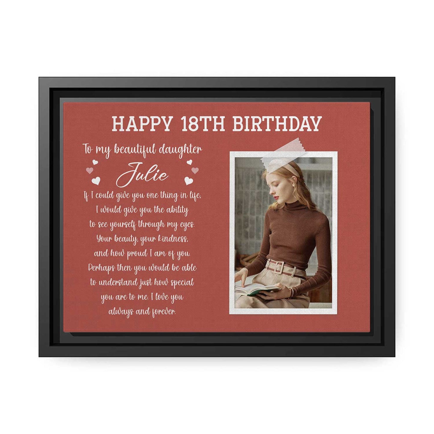 Happy 18th Birthday - Personalized 18th Birthday gift For Daughter - Custom Canvas Print - MyMindfulGifts