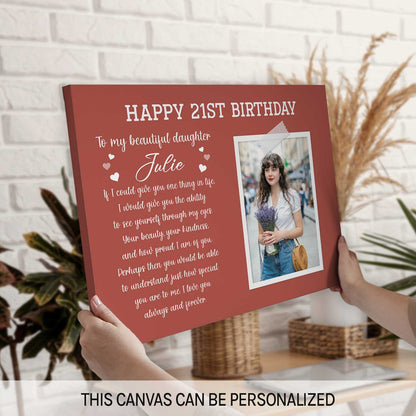 Happy 21st Birthday - Personalized 21st Birthday gift For Daughter - Custom Canvas Print - MyMindfulGifts