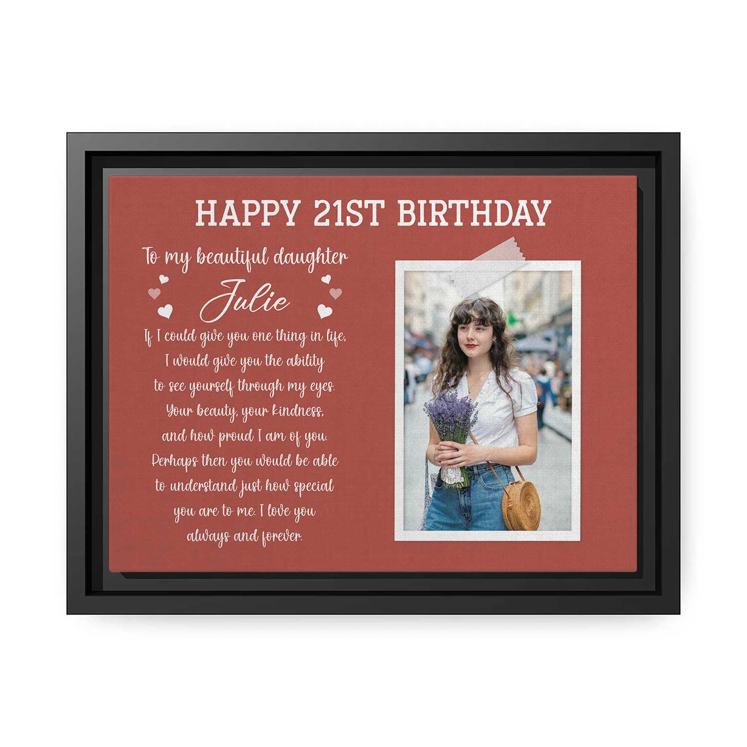 Happy 21st Birthday - Personalized 21st Birthday gift For Daughter - Custom Canvas Print - MyMindfulGifts