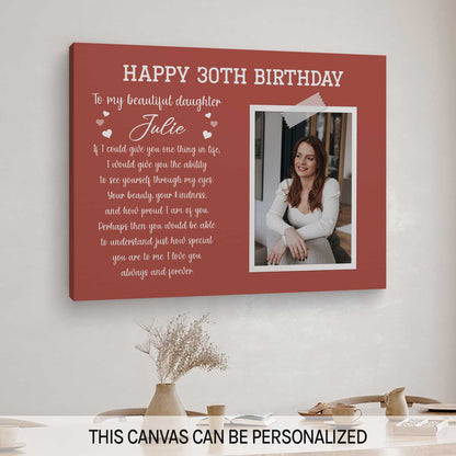 Happy 30th Birthday - Personalized 30th Birthday gift For Daughter - Custom Canvas Print - MyMindfulGifts
