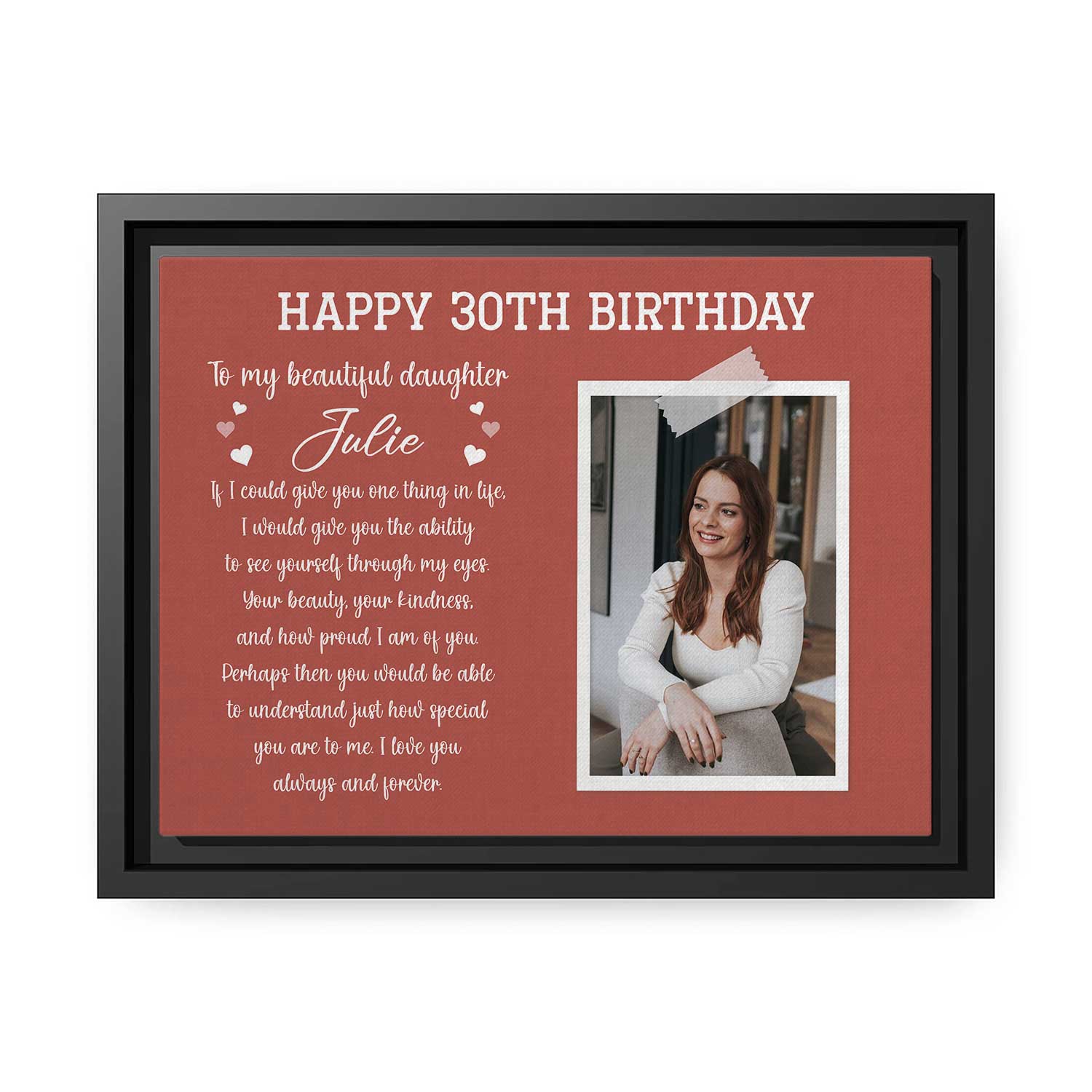 Happy 30th Birthday - Personalized 30th Birthday gift For Daughter - Custom Canvas Print - MyMindfulGifts